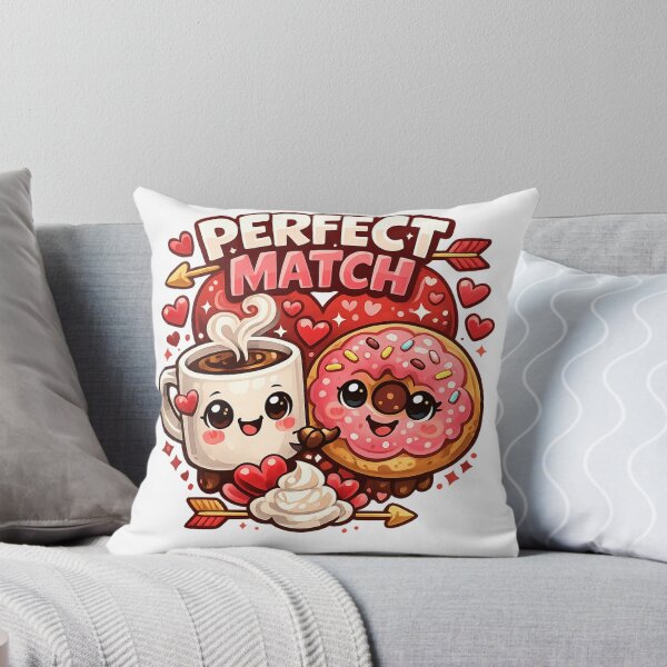 Item preview, Perfect Match – sweet Valentine's Day t-shirt for lovers (coffee & donut) designed and sold by Alekska-Art.