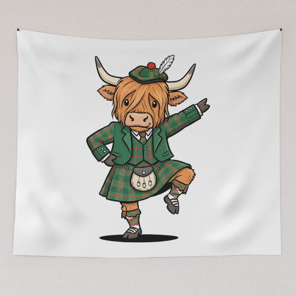 Item preview, highland cow doing a jig designed and sold by Metaverse8.