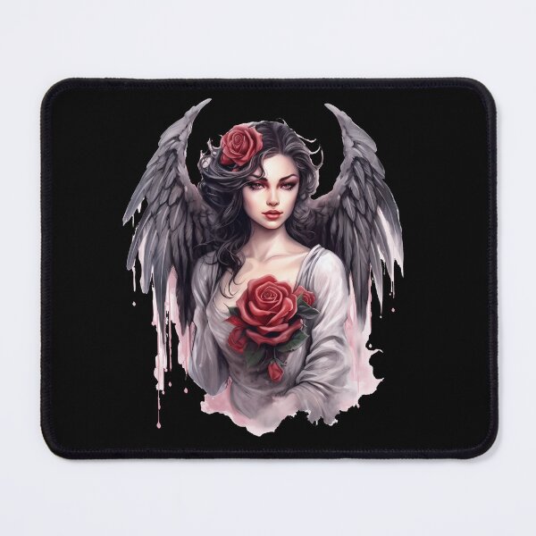 Item preview, Dark Angel with Red Roses – Gothic Angel Fantasy Art designed and sold by Dominik1994.