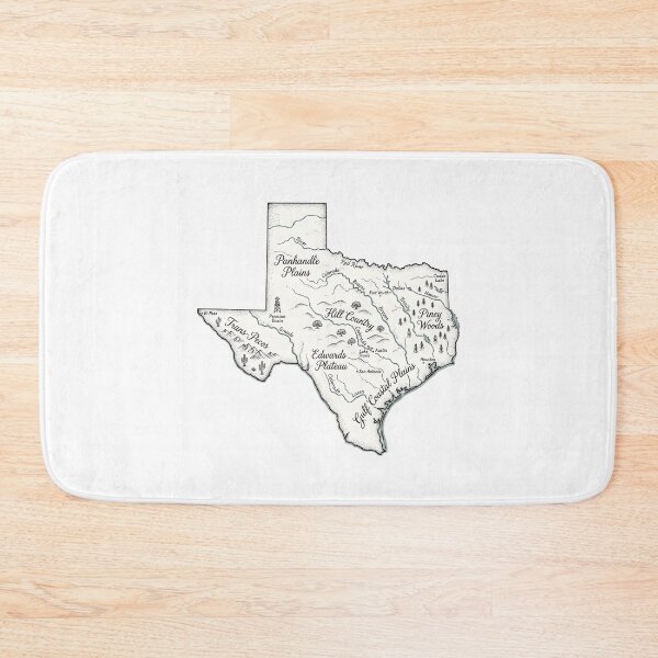 Item preview, Texas Illustrated Map – Hand-Drawn Rivers & Nature Adventure Sketch designed and sold by Paper Drip.