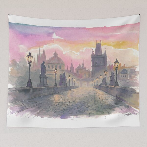 Item preview, Prague Charles Bridge with Historic Architecture and River View designed and sold by artshop77.