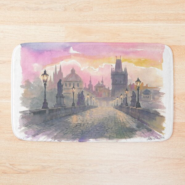 Item preview, Prague Charles Bridge with Historic Architecture and River View designed and sold by artshop77.