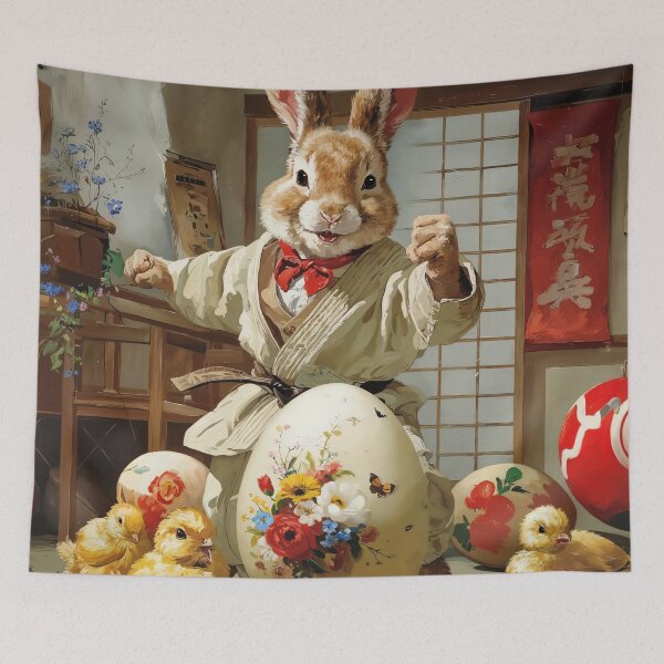 Item preview, Karate Bunny Vintage Easter Art - Whimsical Poster for Kids Room Decor designed and sold by el-padre.