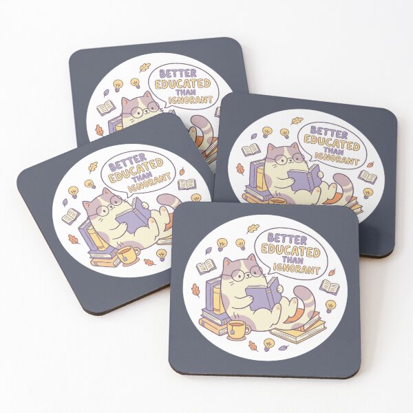 Item preview, Better Educated Than Ignorant - Cute Cat Reading Design | Education Empowerment designed and sold by ZoomTaDesign.