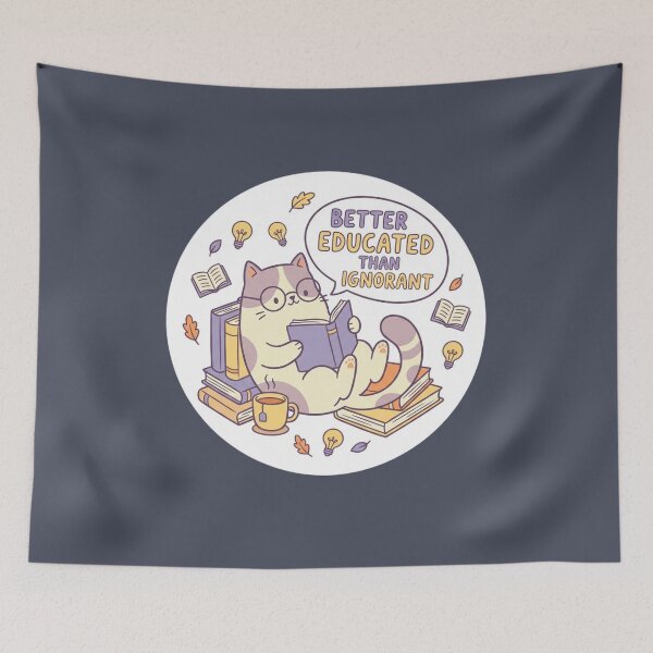 Item preview, Better Educated Than Ignorant - Cute Cat Reading Design | Education Empowerment designed and sold by ZoomTaDesign.