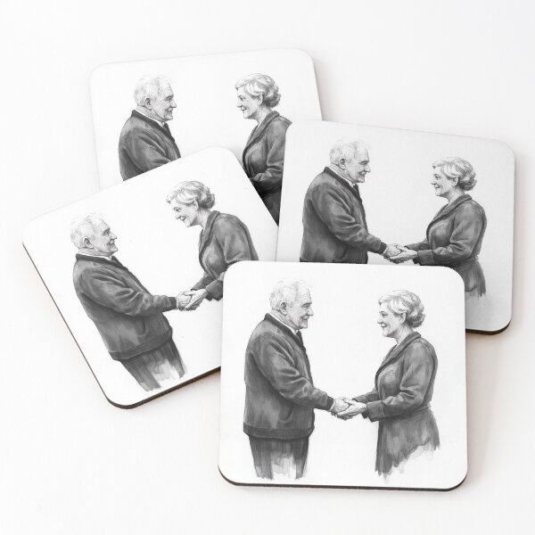 Item preview, Old Couple Holding Hands – Timeless Love & Long-Lasting Relationship Illustration designed and sold by WordPlayStudio.