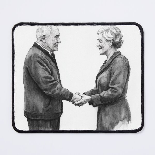 Item preview, Old Couple Holding Hands – Timeless Love & Long-Lasting Relationship Illustration designed and sold by WordPlayStudio.