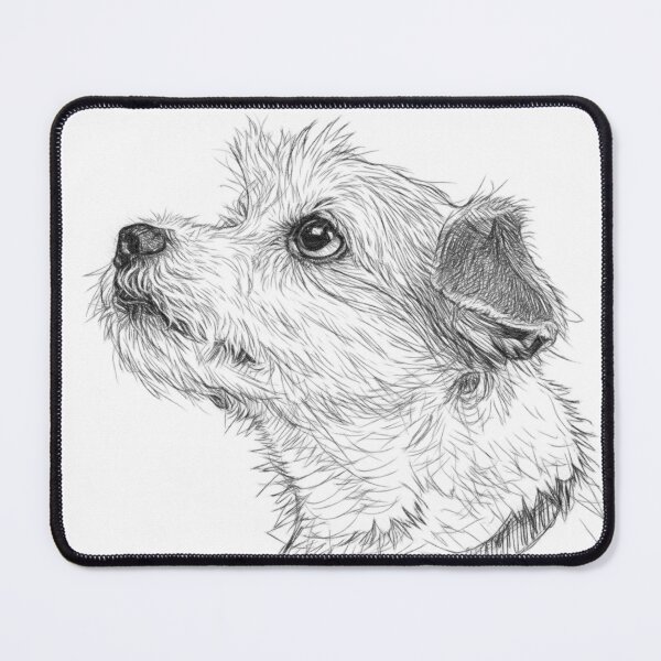 Item preview, Parson Russell Terrier Portrait Pencil Sketch | Black and White Dog Art Illustration designed and sold by Leon Woods Pencil Art.