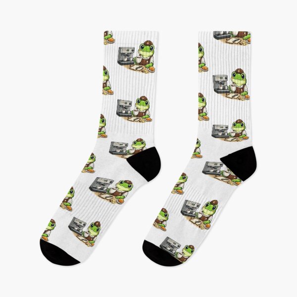 Item preview, The frog barista at the cafe designed and sold by FroggyOnly.
