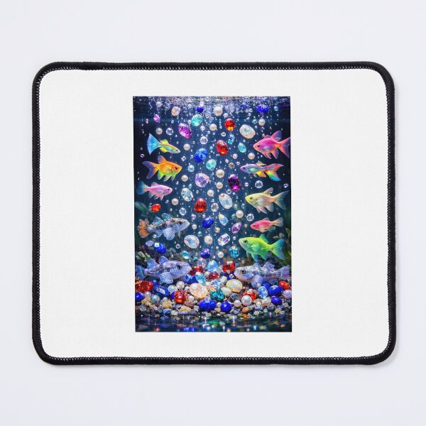 Item preview, Glowing aquarium fish with cascading gemstones designed and sold by Uniqueartai.