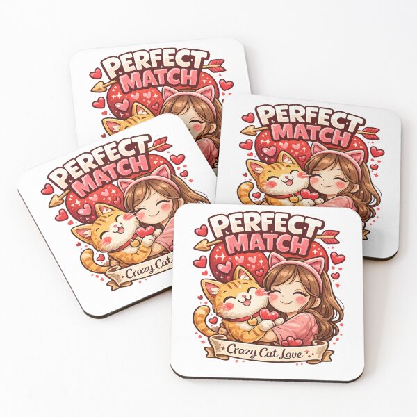 Item preview, Perfect Match – Cat & Human Cute Valentine’s Shirt for Cat Lovers designed and sold by Alekska-Art.