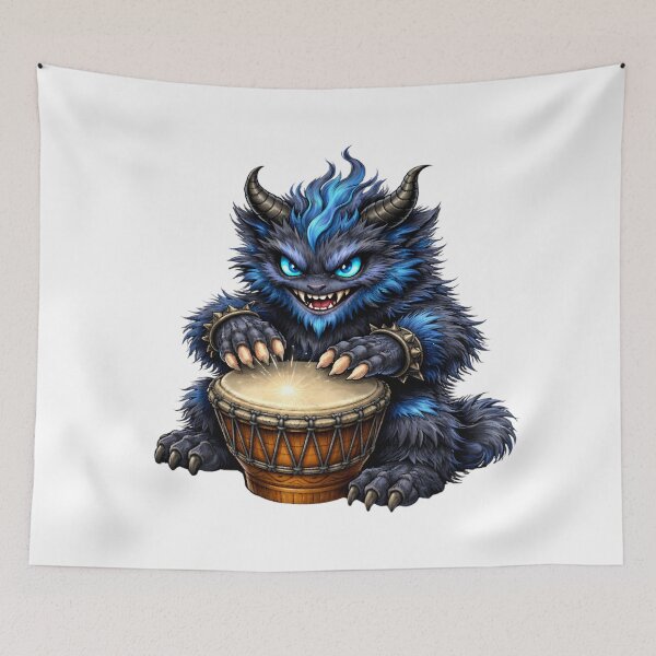 Item preview, Blue Horned Drum Beast designed and sold by Vellaro.