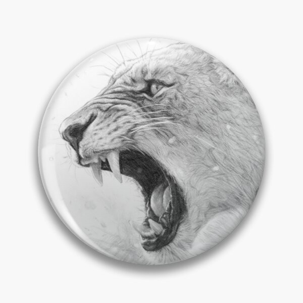 Item preview, Black and White Lioness Portrait Pencil Sketch | Realistic Wildlife Art Illustration designed and sold by Leon Woods Pencil Art.
