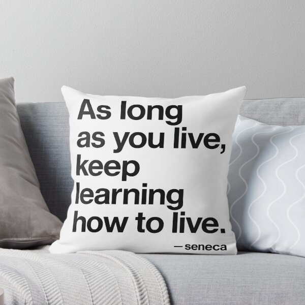 Item preview, Keep Learning How to Live – Seneca Stoic Quote (Black Font) designed and sold by TshirtsLabs.
