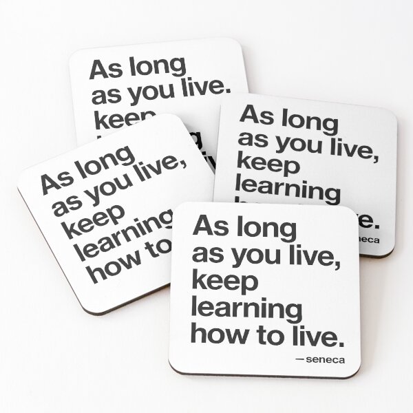 Item preview, Keep Learning How to Live – Seneca Stoic Quote (Black Font) designed and sold by TshirtsLabs.