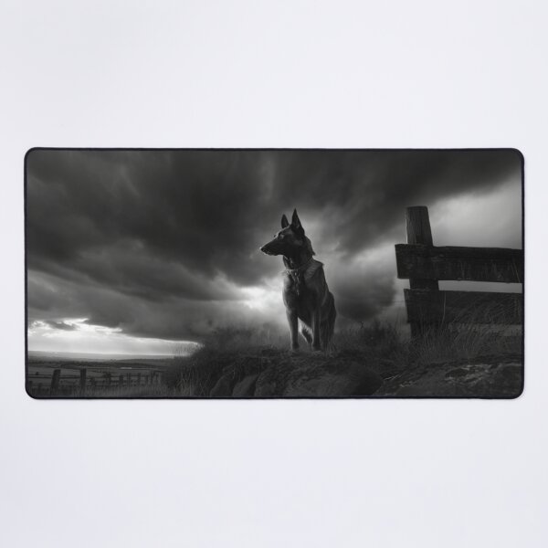 Item preview, A watchful Belgian Malinois standing guard at dusk, Dogs in Motion designed and sold by CDC40.