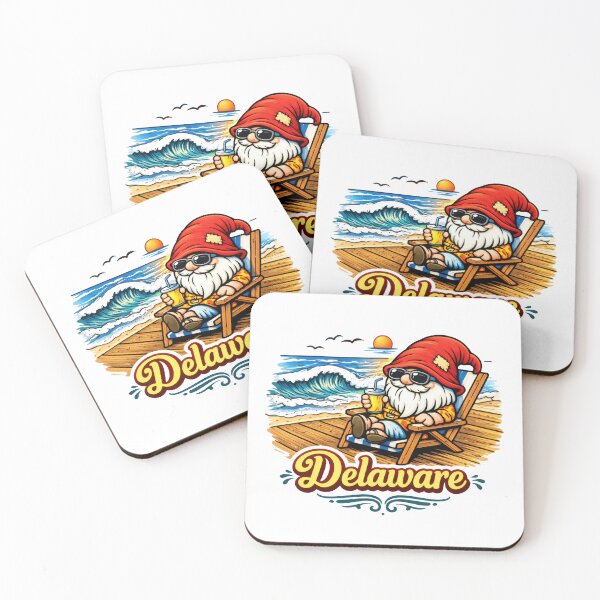 Item preview, Delaware Beach Gnome Sunset Illustration designed and sold by Moriarty's Digital Visions.