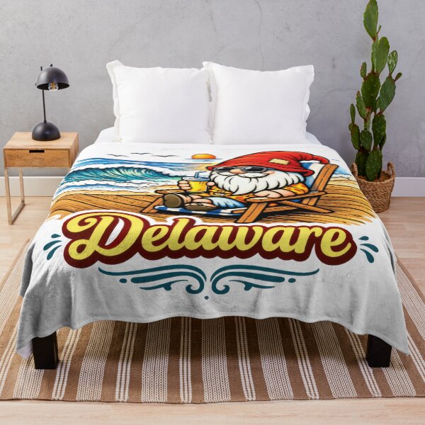 Item preview, Delaware Beach Gnome Sunset Illustration designed and sold by Moriarty's Digital Visions.