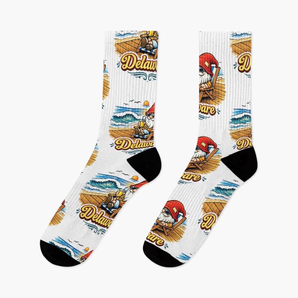 Item preview, Delaware Beach Gnome Sunset Illustration designed and sold by Moriarty's Digital Visions.