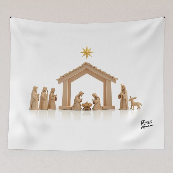 Item preview, Minimalist Nativity Scene Print - Christian Christmas Decor designed and sold by Pastor Reeves Studio.