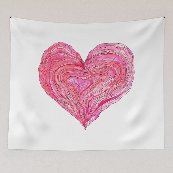 Item preview, Swirling Pink Agate Heart Saint Valentine's Day - Vibrant Marble Love Art Print designed and sold by DesignArtist.ia.