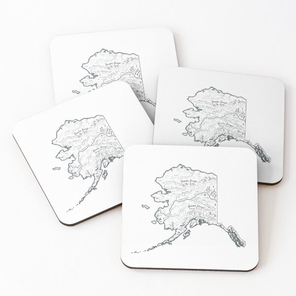 Item preview, Alaska Illustrated Map – Hand-Drawn Rivers & Nature Adventure Sketch designed and sold by Paper Drip.