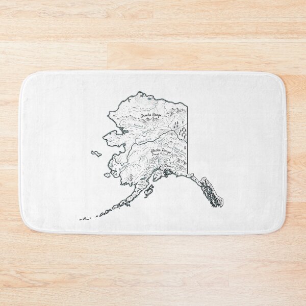 Item preview, Alaska Illustrated Map – Hand-Drawn Rivers & Nature Adventure Sketch designed and sold by Paper Drip.