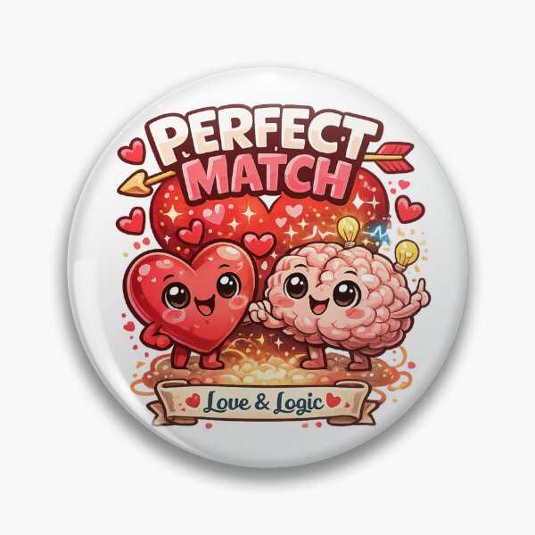 Item preview, Perfect Match – Heart & Brain Cute Valentine’s Shirt for Lovers of Logic and Love designed and sold by Alekska-Art.