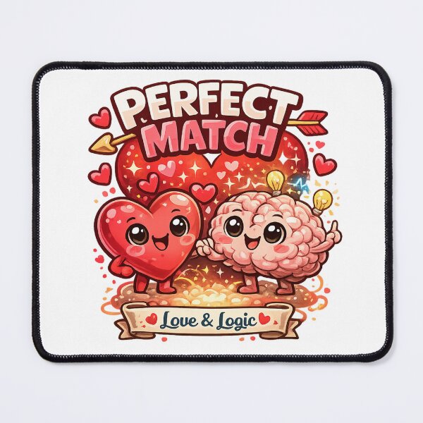 Item preview, Perfect Match – Heart & Brain Cute Valentine’s Shirt for Lovers of Logic and Love designed and sold by Alekska-Art.