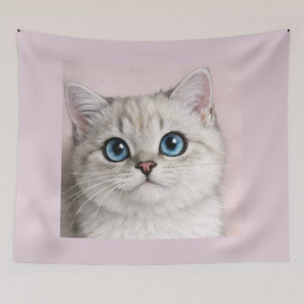 Item preview, A Fluffy Blue-eyed Cat designed and sold by PrintByVero.