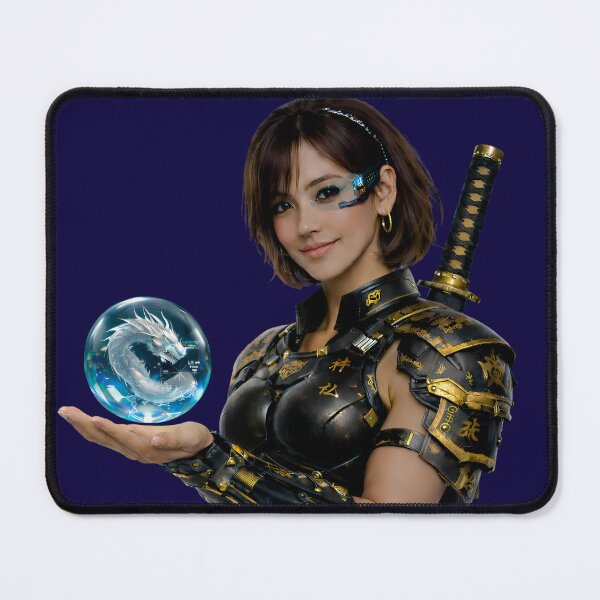 Item preview, Cyber Samurai Woman – Dragon Spirit Crystal | Futuristic Japanese Warrior Art designed and sold by Dragon-Samurai.