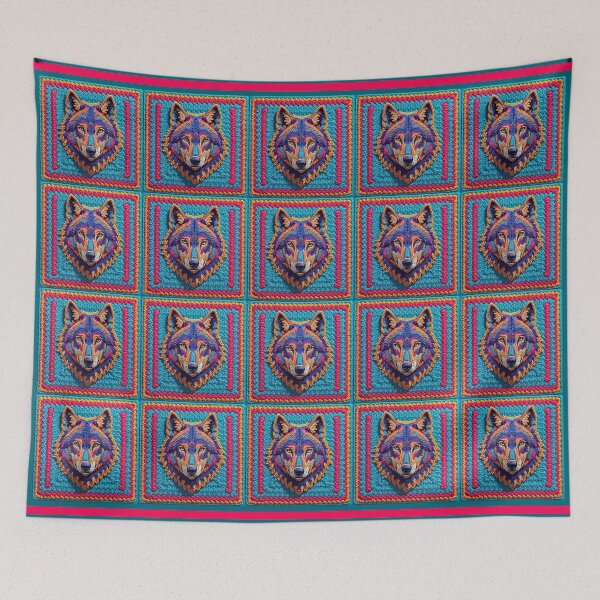 Item preview, Crochet Embroidered Wolf Patch designed and sold by Festive Bug.