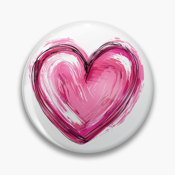 Item preview, Pink Sketchy Heart Saint Valentine's Day - Bold Textured Brush Stroke Love Art Print designed and sold by DesignArtist.ia.