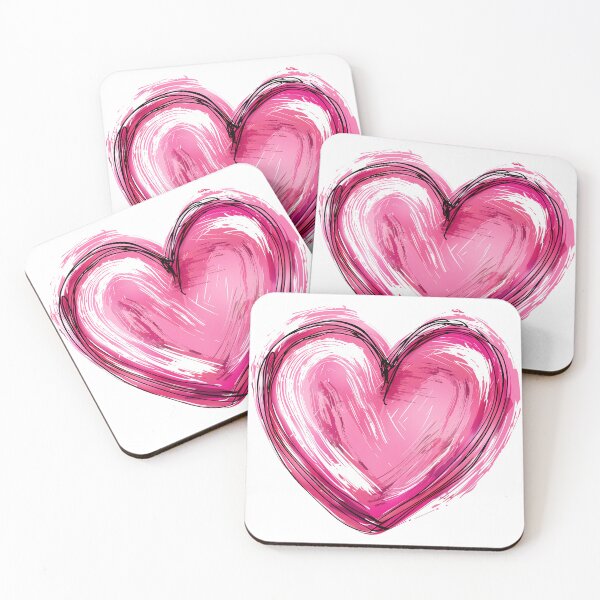 Item preview, Pink Sketchy Heart Saint Valentine's Day - Bold Textured Brush Stroke Love Art Print designed and sold by DesignArtist.ia.