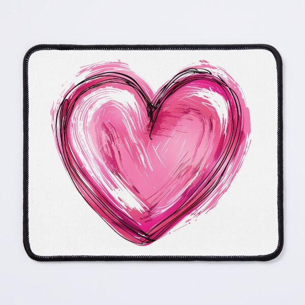 Item preview, Pink Sketchy Heart Saint Valentine's Day - Bold Textured Brush Stroke Love Art Print designed and sold by DesignArtist.ia.