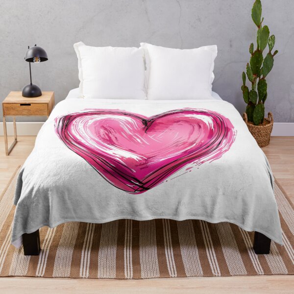 Item preview, Pink Sketchy Heart Saint Valentine's Day - Bold Textured Brush Stroke Love Art Print designed and sold by DesignArtist.ia.