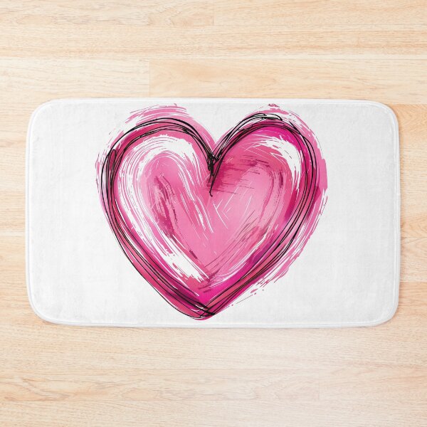 Item preview, Pink Sketchy Heart Saint Valentine's Day - Bold Textured Brush Stroke Love Art Print designed and sold by DesignArtist.ia.