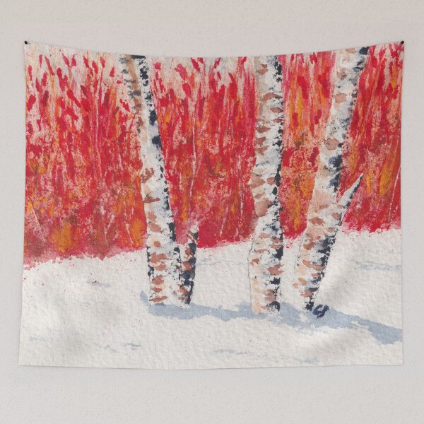 Item preview, Birches and Late Sumac designed and sold by The Elderberry Blossom.
