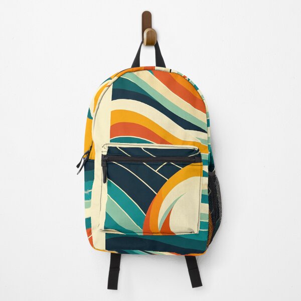 Item preview, Geometric Sailboat Sunset with Layered Waves designed and sold by InkSmithery.