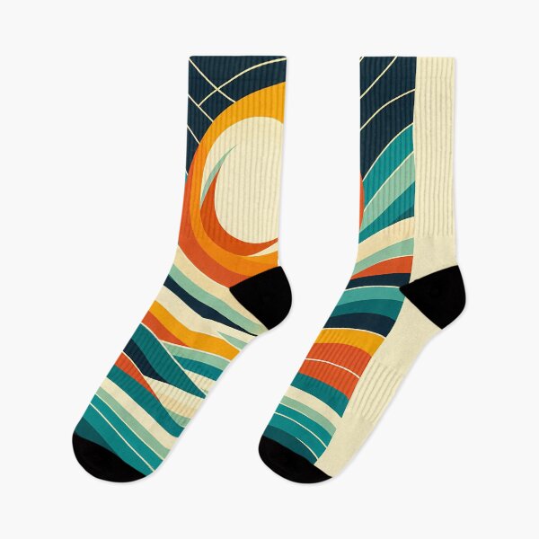 Item preview, Geometric Sailboat Sunset with Layered Waves designed and sold by InkSmithery.