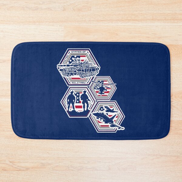 Item preview, U.S. Military Hexagon Emblem Set – Patriotic Tank, Soldiers, Helicopter & Fighter Jet Design for Veterans and Proud Americans designed and sold by GFamilyC.