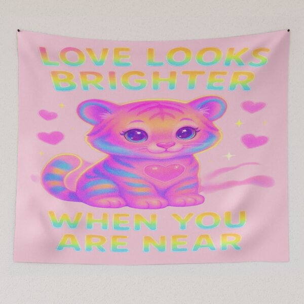 Item preview, Lumi the Neon Love Cub — “Love Looks Brighter When You Are Near”(1 of 6 from the "Glow-Gang 2026 Valentine's Day Edition) designed and sold by "TXSiSsY's TRIUMPH BY GRACE".