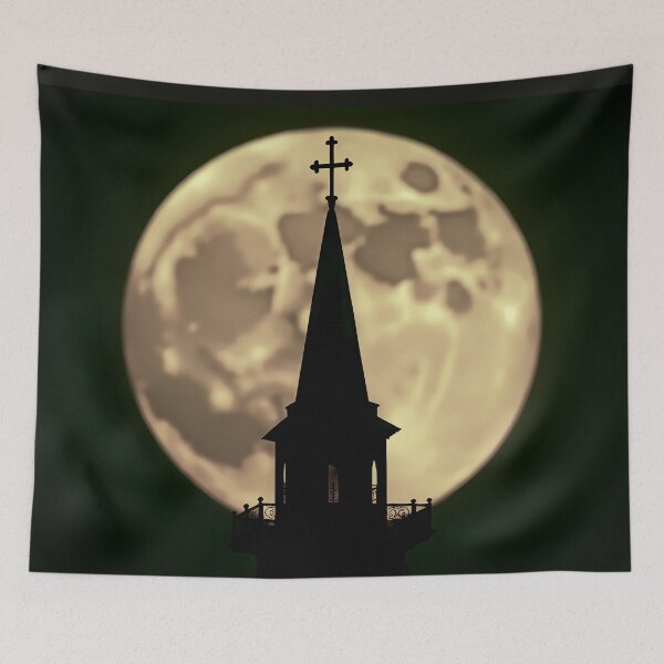 Item preview, Moonlit Church Steeple designed and sold by Pastor Reeves Studio.