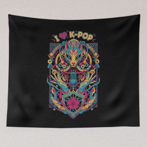 Item preview, I Love K-Pop Korean Music Cute Anime Fox designed and sold by LuminOrb.