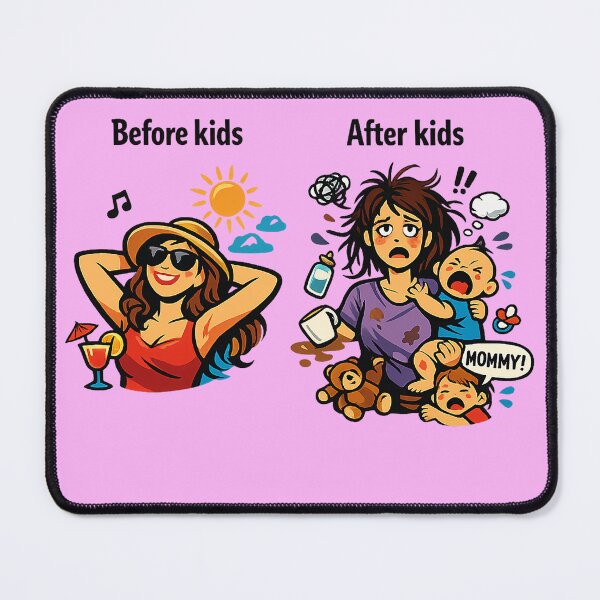 Item preview, Before Kids vs After Kids – Funny Mom Life Illustration | Mother’s Day Gift designed and sold by MirAgency.