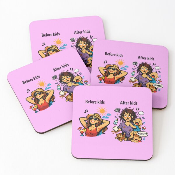 Item preview, Before Kids vs After Kids – Funny Mom Life Illustration | Mother’s Day Gift designed and sold by MirAgency.