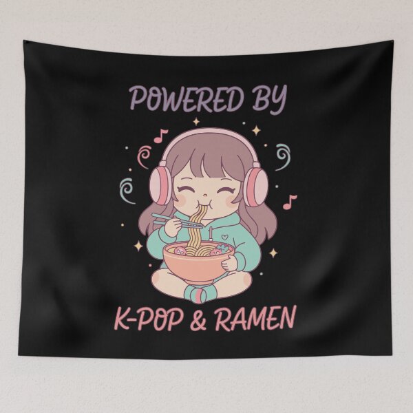 Item preview, Powered By K-Pop And Ramen Kpop Korean Music Cute designed and sold by LuminOrb.