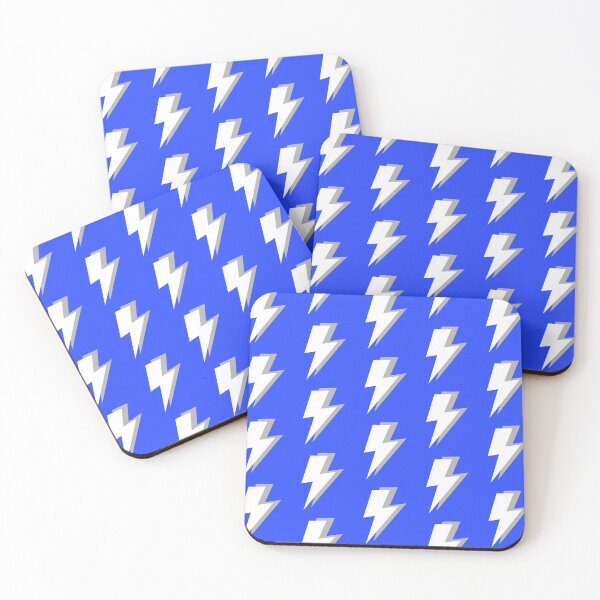 Item preview, White and Grey Lightning on a Blue Background designed and sold by OneThreeSix.