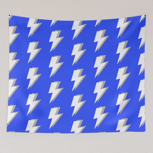 Item preview, White and Grey Lightning on a Blue Background designed and sold by OneThreeSix.
