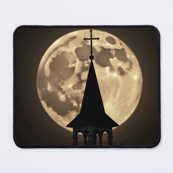 Item preview, Full Moon Church Steeple - Bell Tower Silhouette designed and sold by Pastor Reeves Studio.